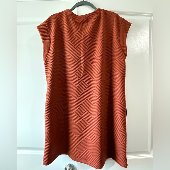 Entro Textured Rust Mini Dress - Picture 2 of 3